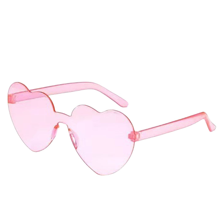 Lady Sunglasses Eye Protection Solid Color Cute Heart Shape Transparent Outdoor Sunglasses for Travel Image 9