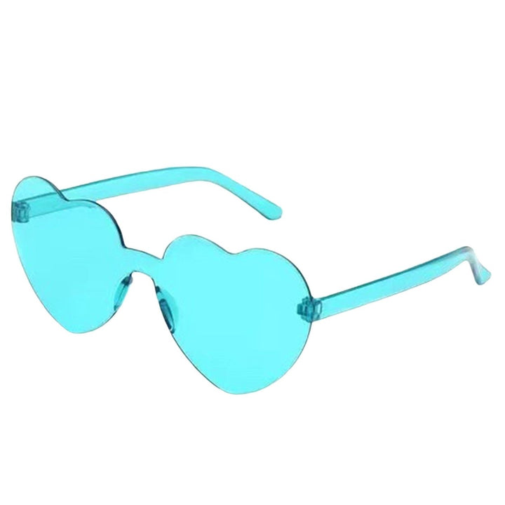 Lady Sunglasses Eye Protection Solid Color Cute Heart Shape Transparent Outdoor Sunglasses for Travel Image 11