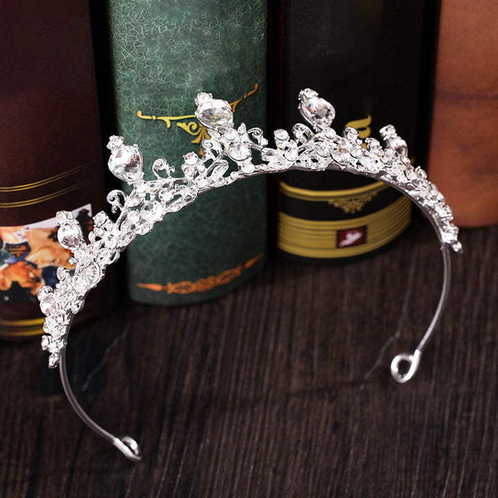 Girl Crown Exquisite Craft Shining Royal Faux Crystal High-end Performance Crown Headdress Image 7