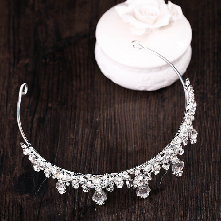 Girl Crown Exquisite Craft Shining Royal Faux Crystal High-end Performance Crown Headdress Image 8