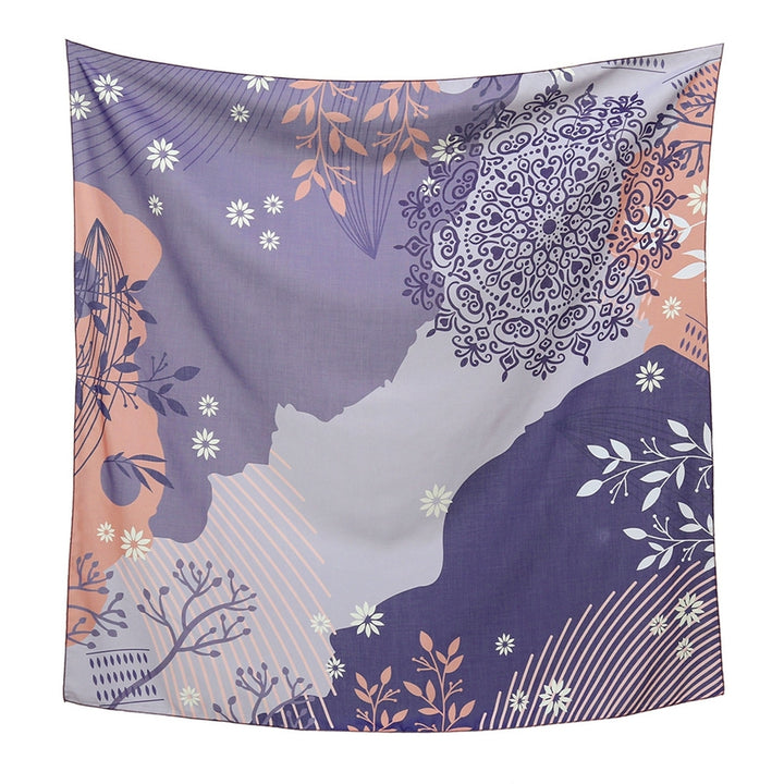 Women Hijab Colorful Exquisite Thin Flower Printing Sweat Absorbing Square Scarf Female Cloth Image 4