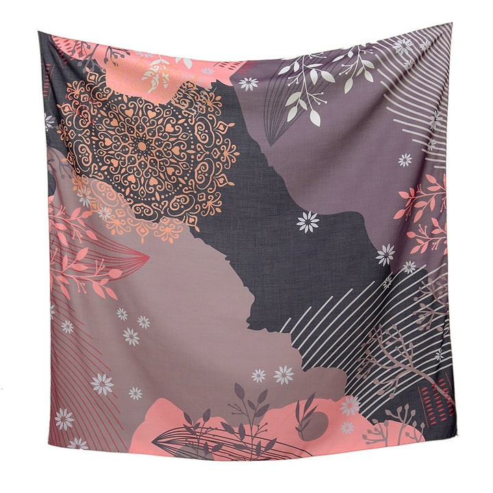 Women Hijab Colorful Exquisite Thin Flower Printing Sweat Absorbing Square Scarf Female Cloth Image 1
