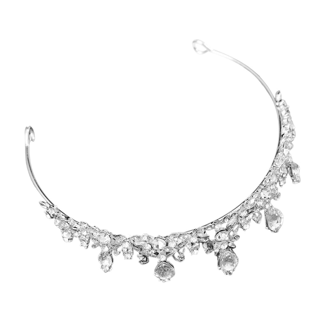 Girl Crown Exquisite Craft Shining Royal Faux Crystal High-end Performance Crown Headdress Image 1