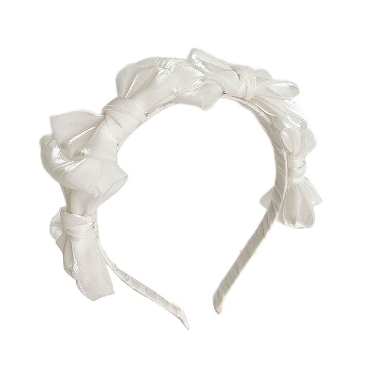 Elastic Non-slip Soft Fabric Women Headband Girl Solid Color Bowknot Decor Headband Hair Accessories Image 3