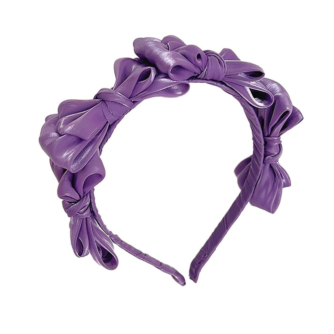 Elastic Non-slip Soft Fabric Women Headband Girl Solid Color Bowknot Decor Headband Hair Accessories Image 1
