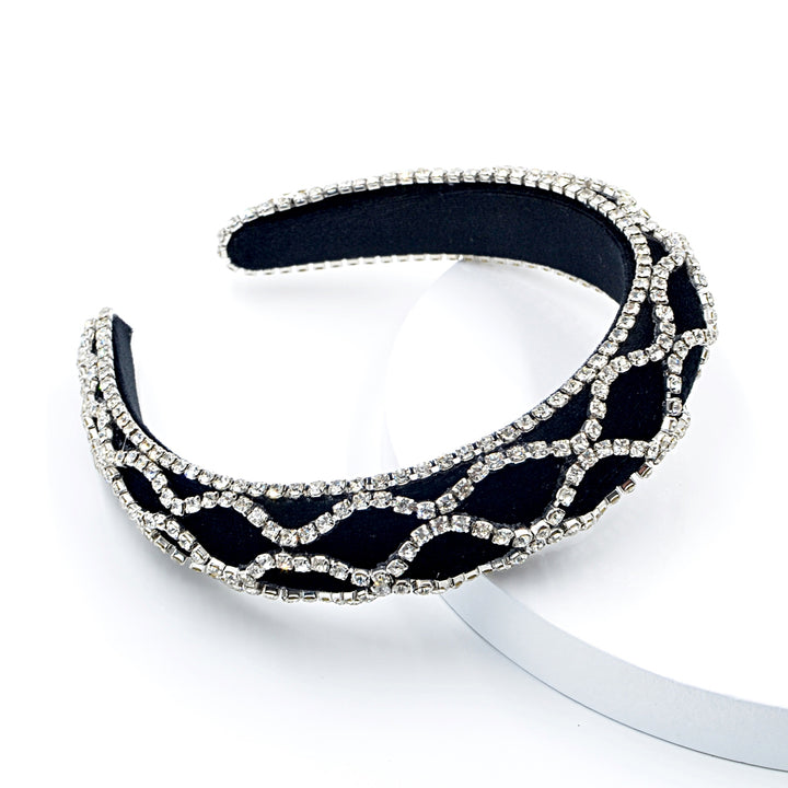 Retro Headband Rhinestones Baroque Wide Padded Hair Hoop Styling Tools Image 11