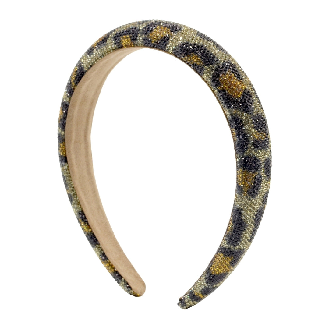 Rhinestones Headband Baroque Wide Padded Leopard Hair Barrette Hair Accessories Image 4