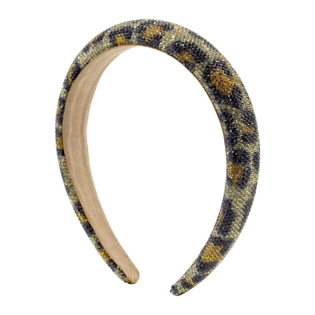 Rhinestones Headband Baroque Wide Padded Leopard Hair Barrette Hair Accessories Image 1