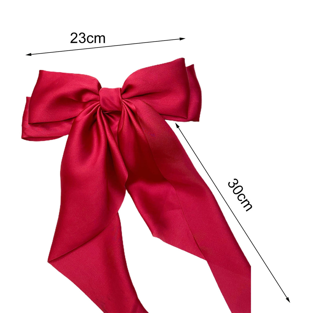 Girls Hair Clip Bow Ribbon Satin Accessory Korean Style Good Elasticity Hairpin Hair Accessories Image 8
