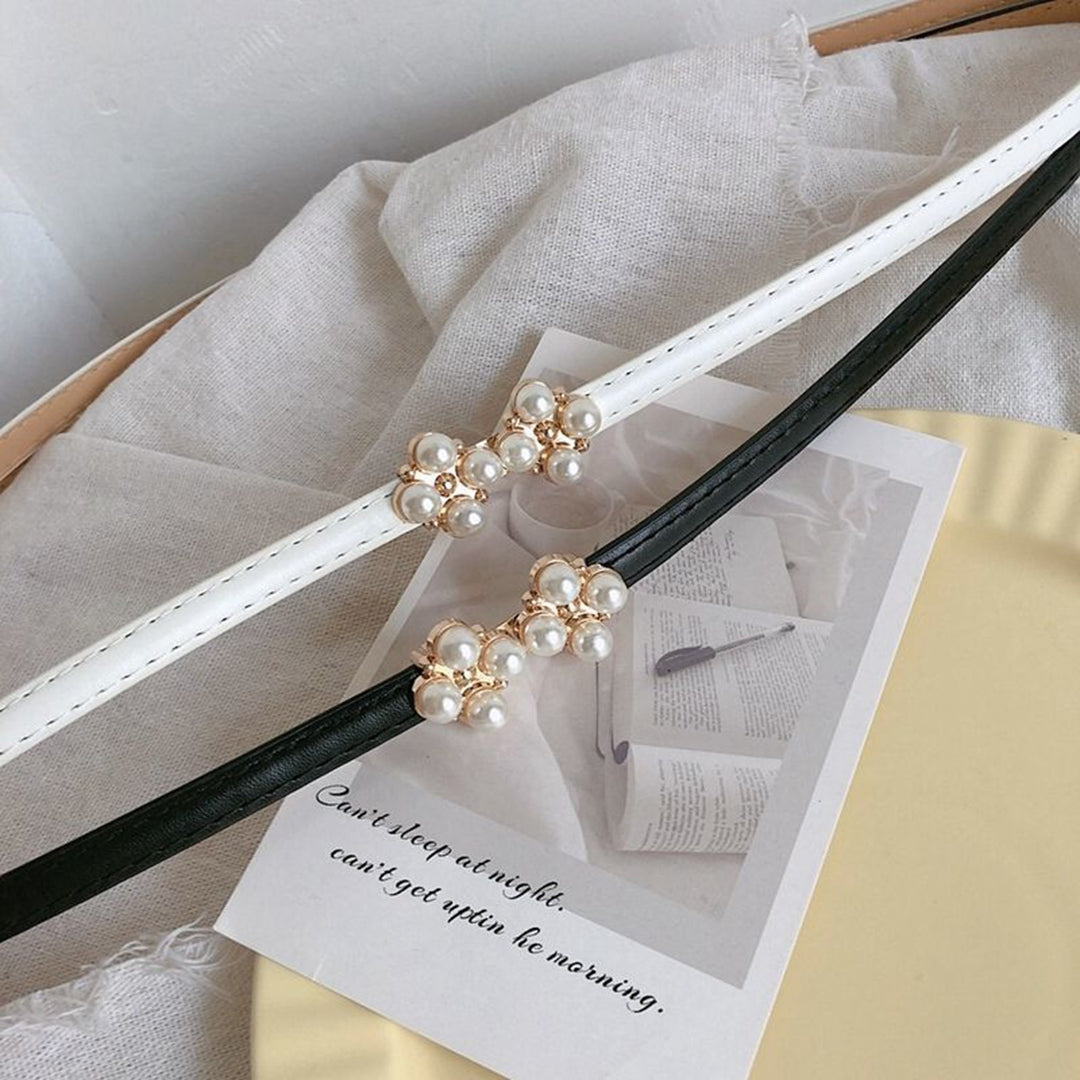 Elegant Waist Chain Decorative All Match Wear Resistant Faux Pearl Female Waistband for Daily Wear Image 10