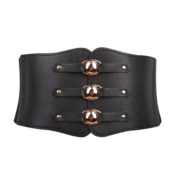 Waist Belt Wide Simple Casual Individual Nice Appearance Contrast Color Stretchy Washable Clasp Waist Strap for Daily Image 11