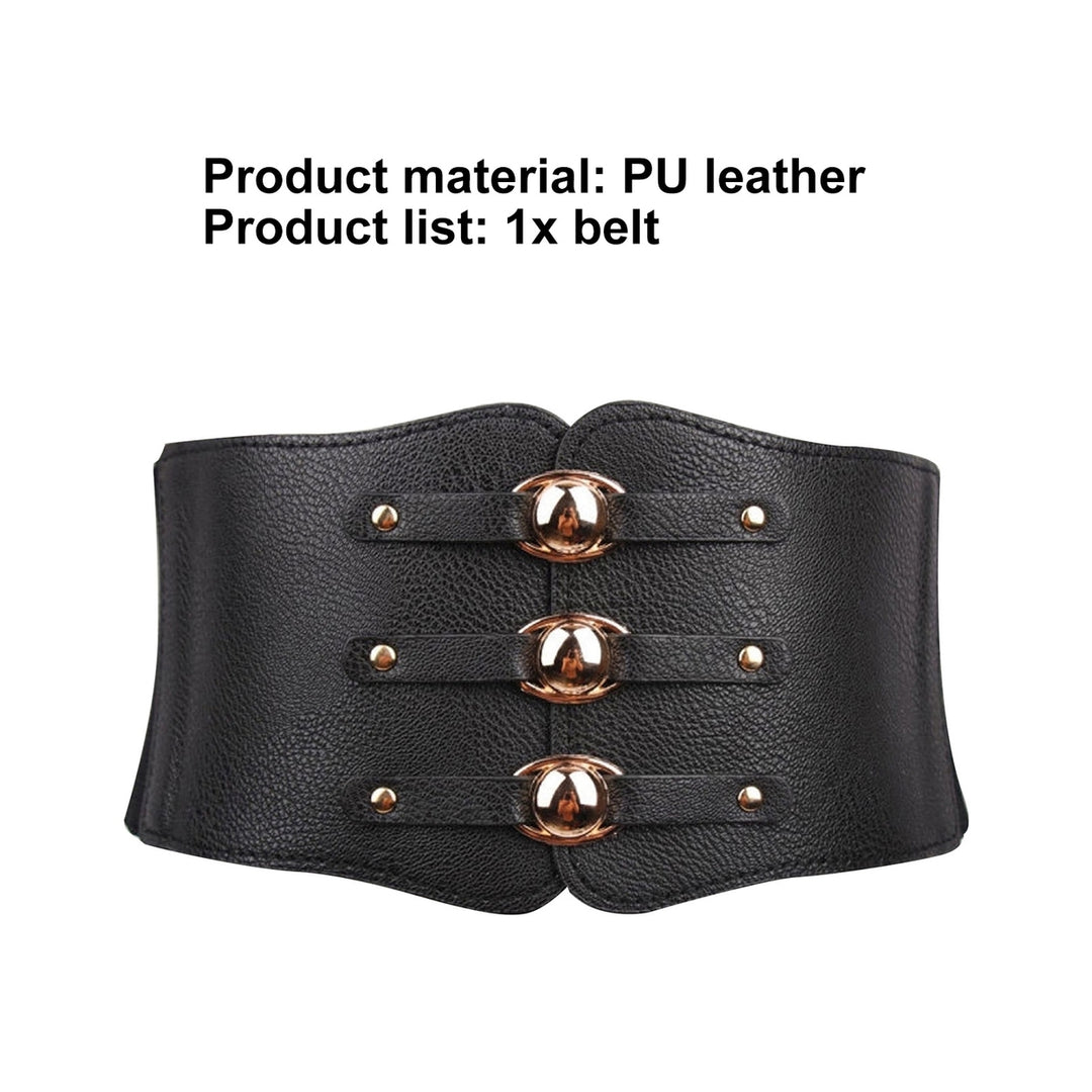 Waist Belt Wide Simple Casual Individual Nice Appearance Contrast Color Stretchy Washable Clasp Waist Strap for Daily Image 12