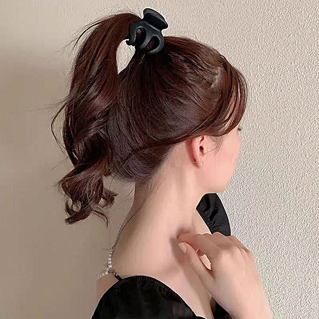 Women Hair Claw Pumpkin Shape All Match Korean Style Fixed Hair Black Chic Barrette Headwear Image 3