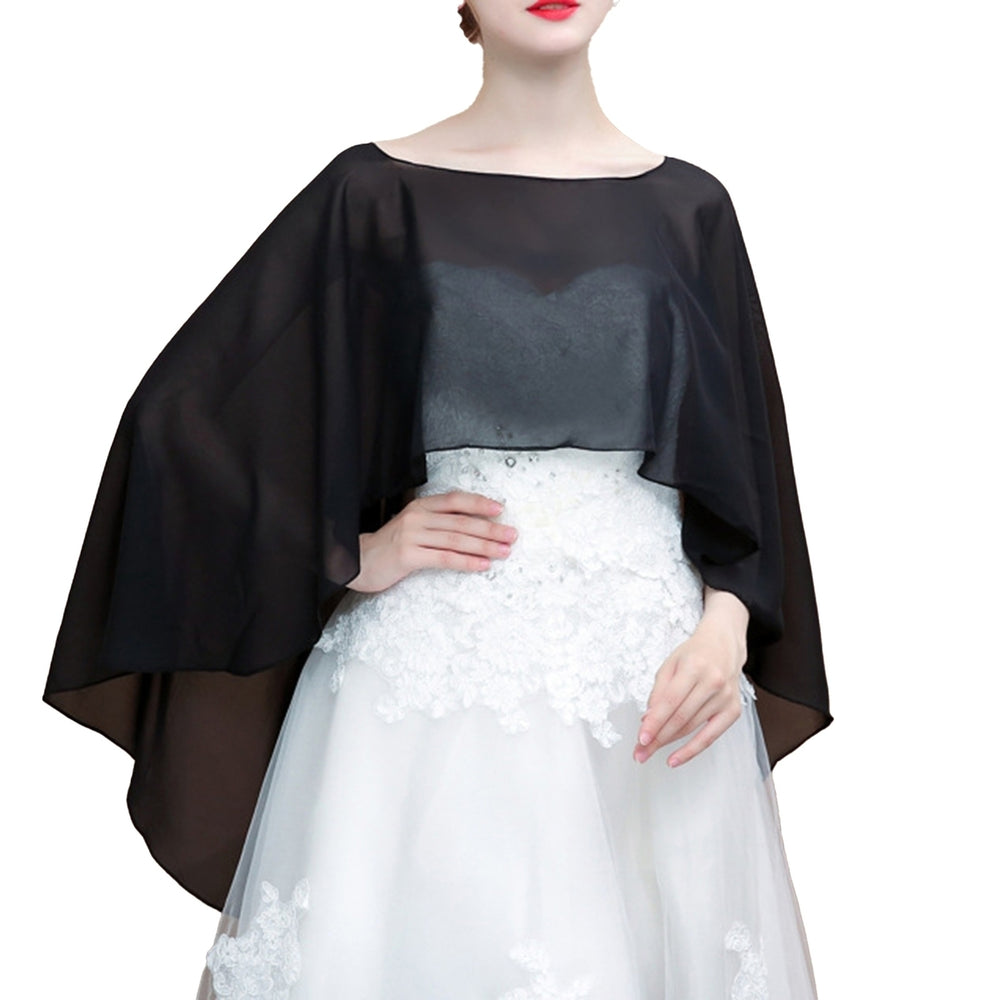 Wedding Shawl See-through Solid Color Perspective Chiffon Good-looking Breathable Ultra-thin Sunscreen Anti-UV Summer Image 2