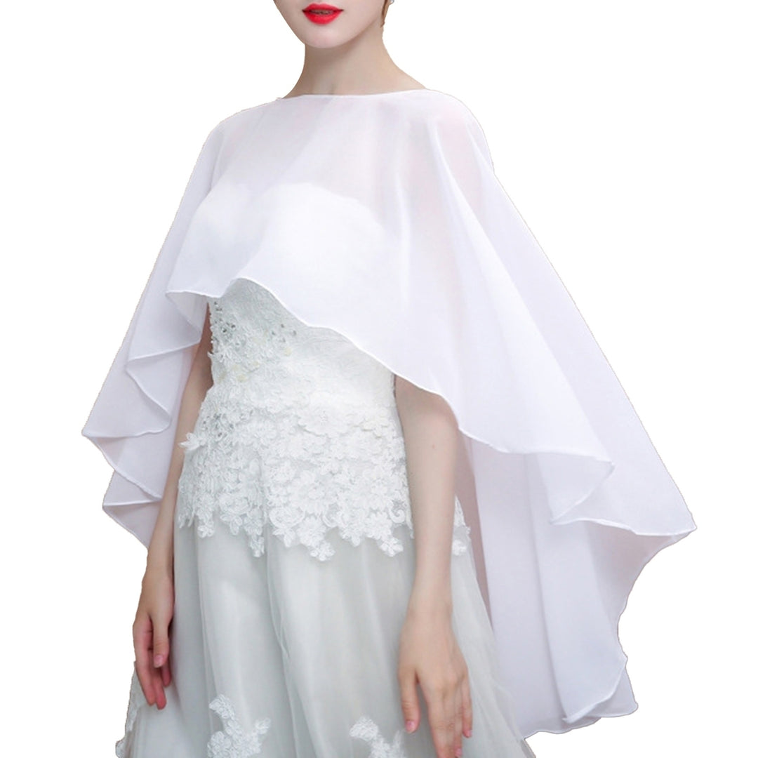 Wedding Shawl See-through Solid Color Perspective Chiffon Good-looking Breathable Ultra-thin Sunscreen Anti-UV Summer Image 3