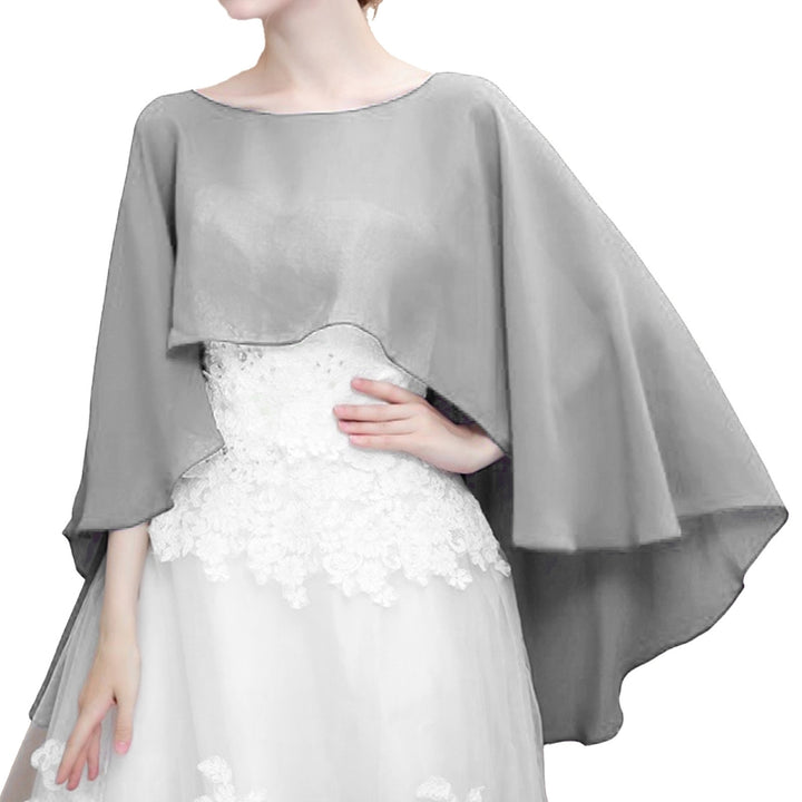 Wedding Shawl See-through Solid Color Perspective Chiffon Good-looking Breathable Ultra-thin Sunscreen Anti-UV Summer Image 4