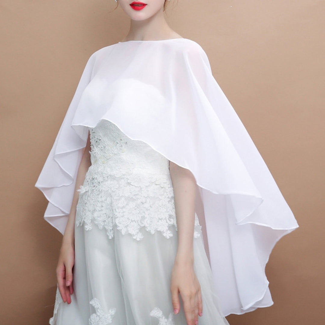 Wedding Shawl See-through Solid Color Perspective Chiffon Good-looking Breathable Ultra-thin Sunscreen Anti-UV Summer Image 11