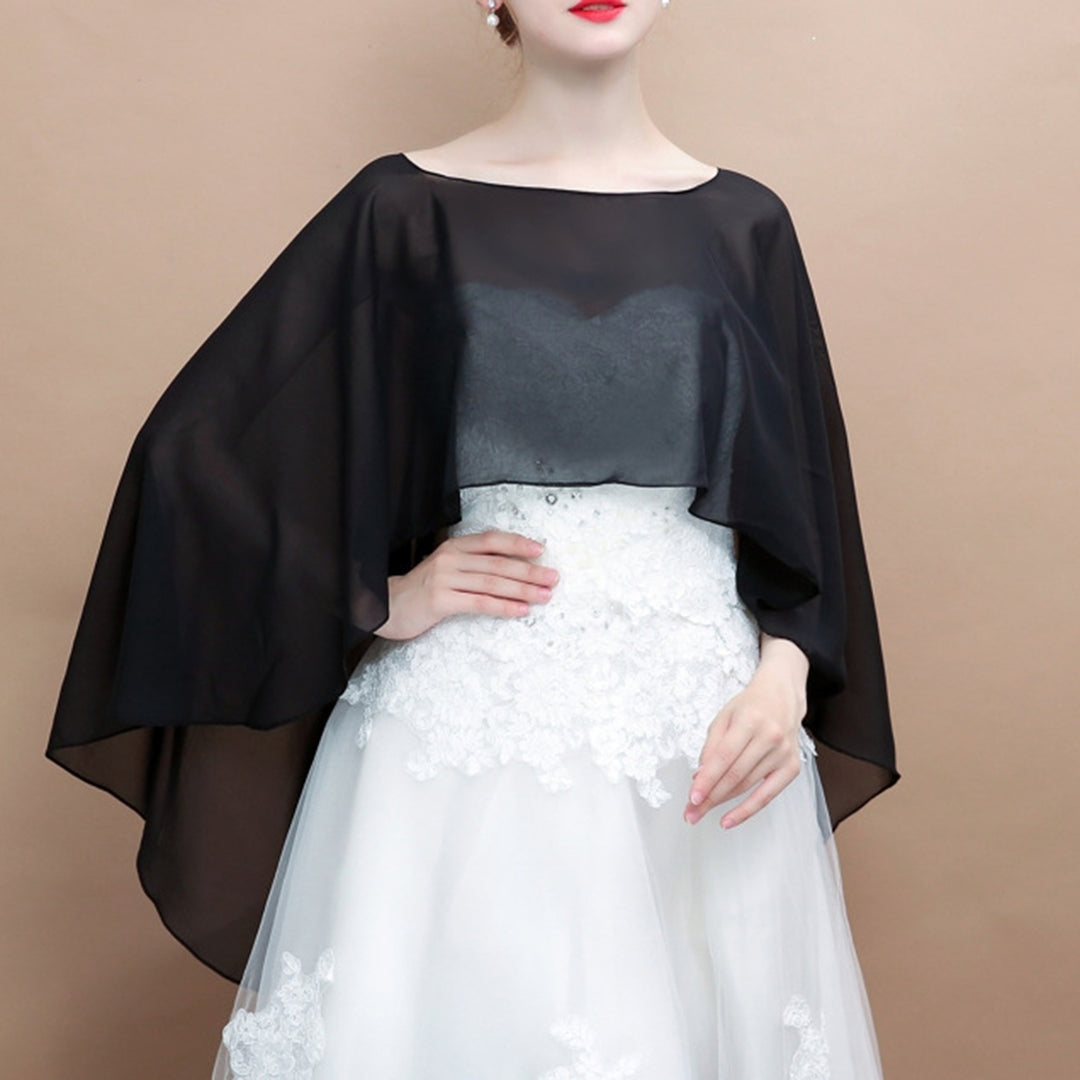 Wedding Shawl See-through Solid Color Perspective Chiffon Good-looking Breathable Ultra-thin Sunscreen Anti-UV Summer Image 12