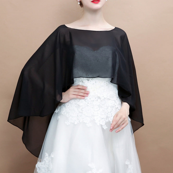 Wedding Shawl See-through Solid Color Perspective Chiffon Good-looking Breathable Ultra-thin Sunscreen Anti-UV Summer Image 12