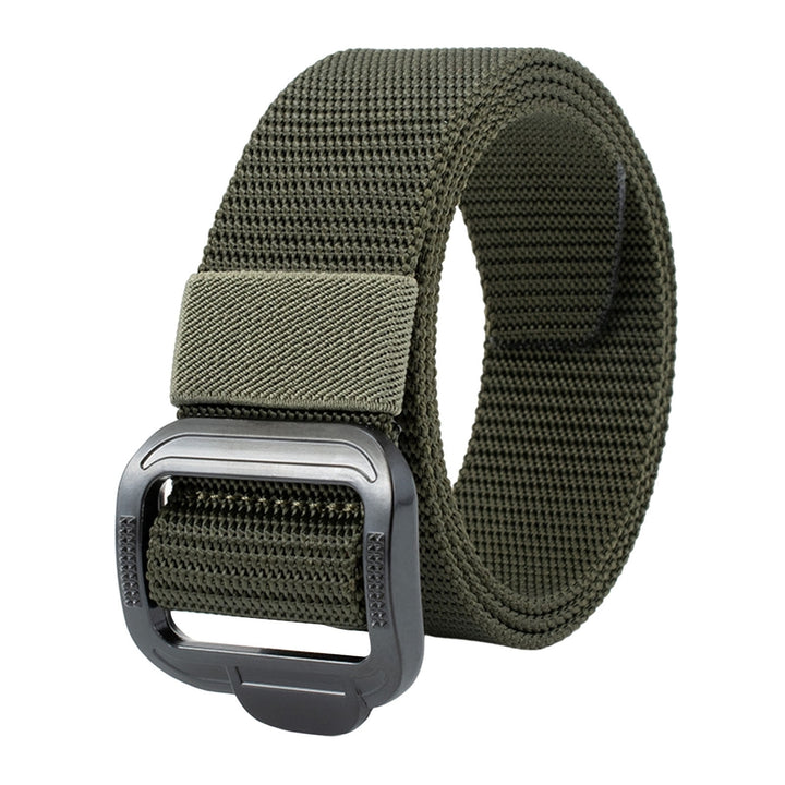 Men Belt Weave Nylon Alloy Button Elastic Adjustable Comfortable Decoration Solid Color Male Army Outdoor Military Belt Image 6