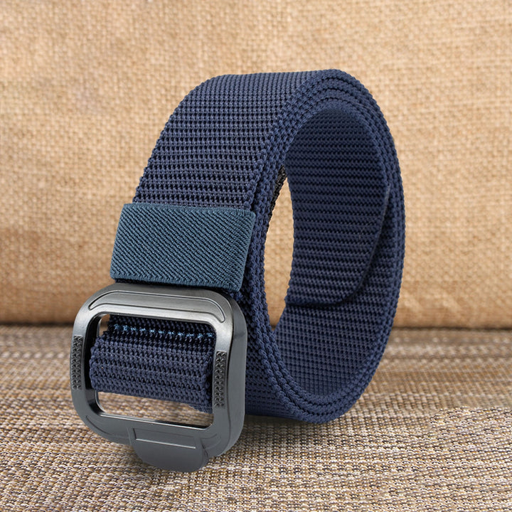 Men Belt Weave Nylon Alloy Button Elastic Adjustable Comfortable Decoration Solid Color Male Army Outdoor Military Belt Image 9
