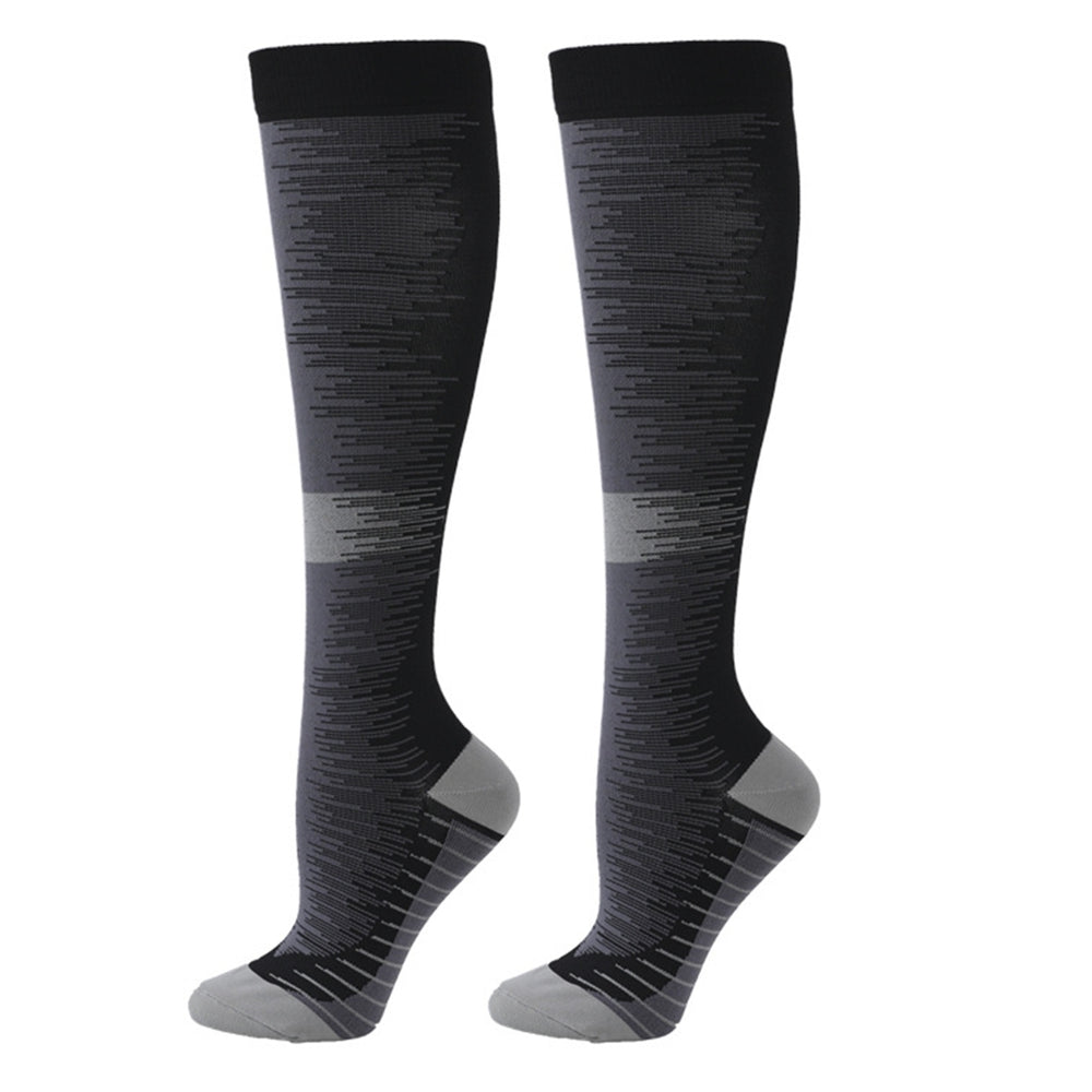 1 Pair Compression Socks Jacquard Sweat-absorbing Anti-friction Good Stretch Socks for Running Image 2