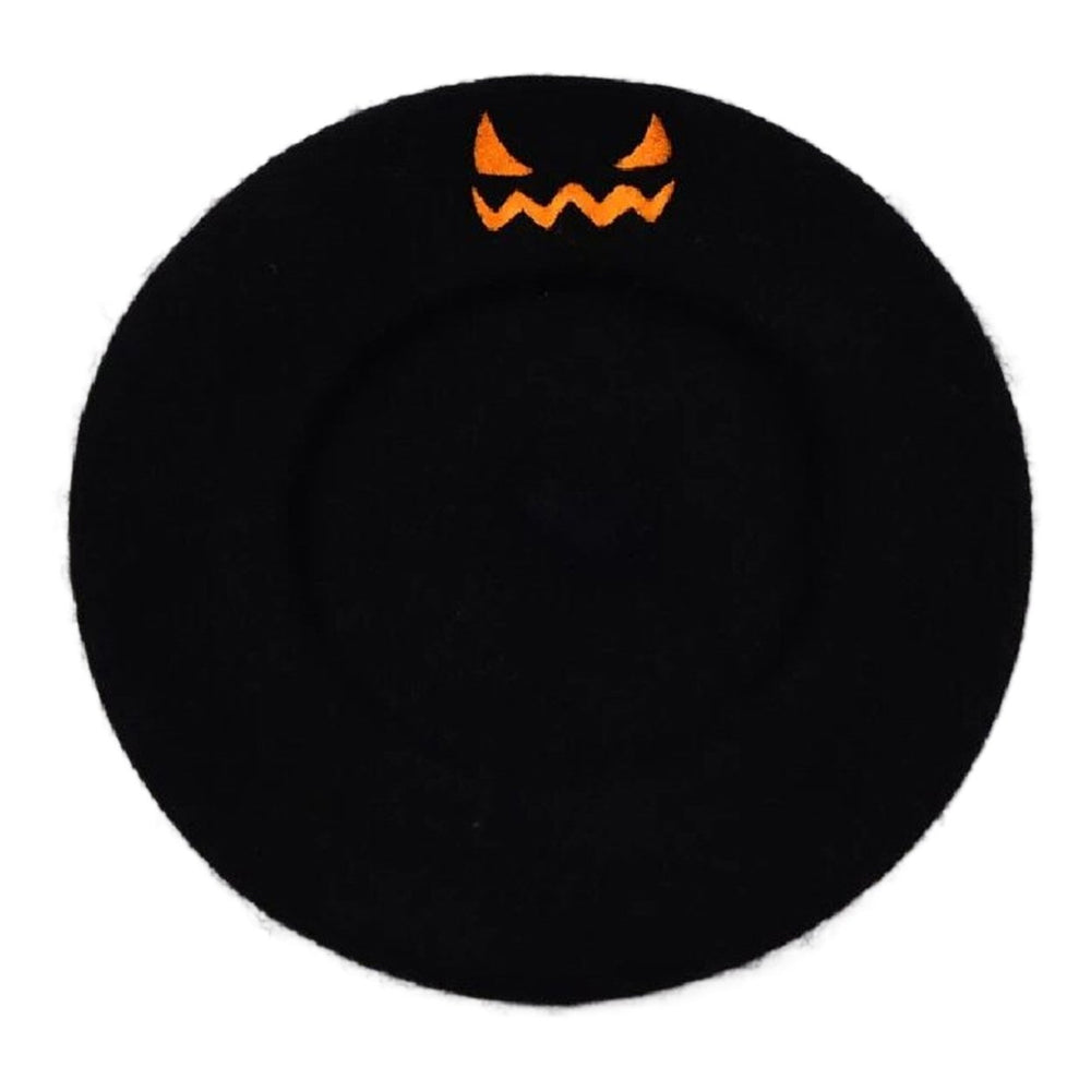 Pumpkin Hat Food Shape Solid Color Embroidery Adult Warm Halloween Cap for Props Party Daily Wear Image 2