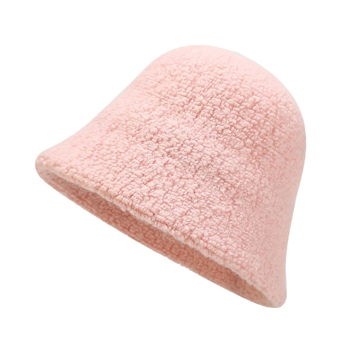 Bucket Hat No Brim Plush Solid Color Skin-friendly Windproof Bucket Cap for Daily Life Image 3