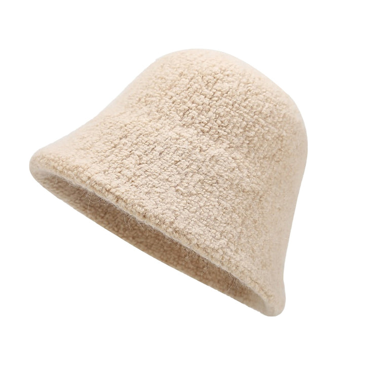 Bucket Hat No Brim Plush Solid Color Skin-friendly Windproof Bucket Cap for Daily Life Image 4