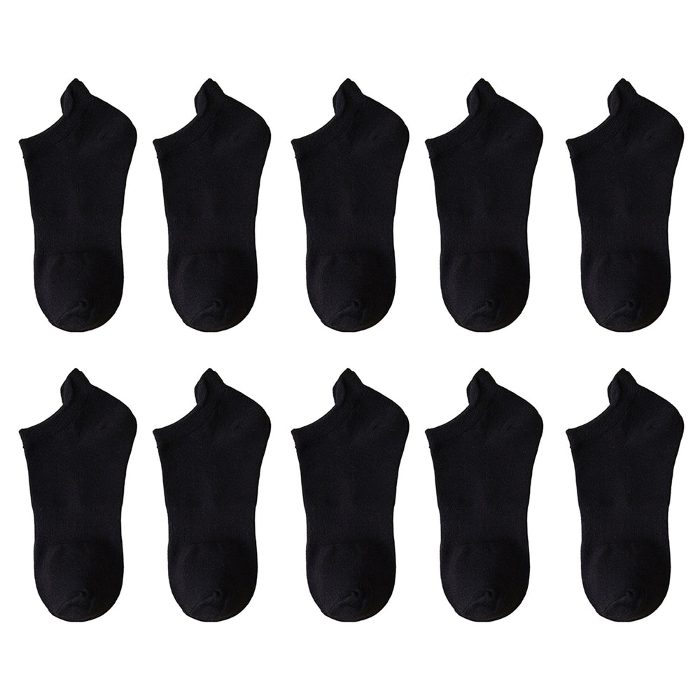 5 Pair Cotton Socks Non-slip Comfortable Breathable Solid Color Wear-resistant Ergonomically Designed Socks for Everyday Image 2