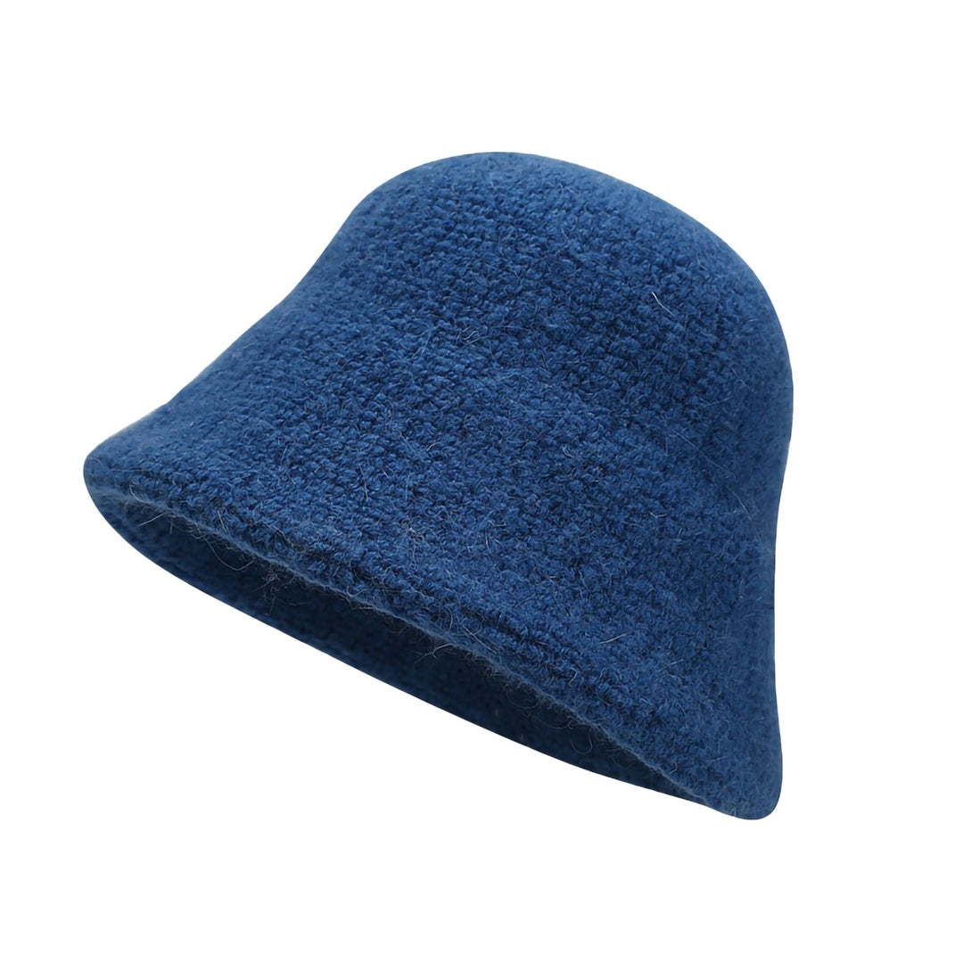Bucket Hat No Brim Plush Solid Color Skin-friendly Windproof Bucket Cap for Daily Life Image 7