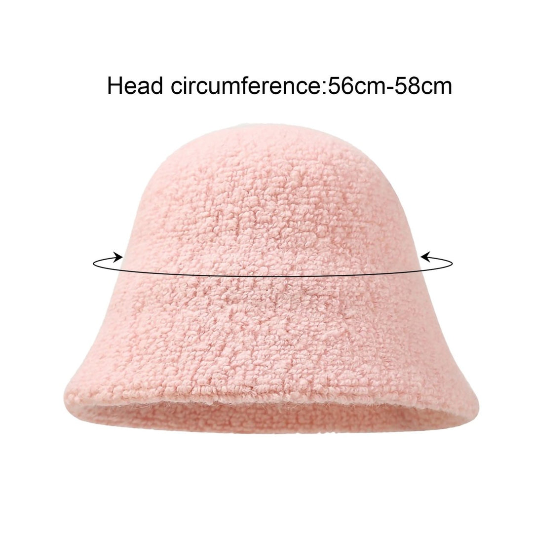 Bucket Hat No Brim Plush Solid Color Skin-friendly Windproof Bucket Cap for Daily Life Image 12