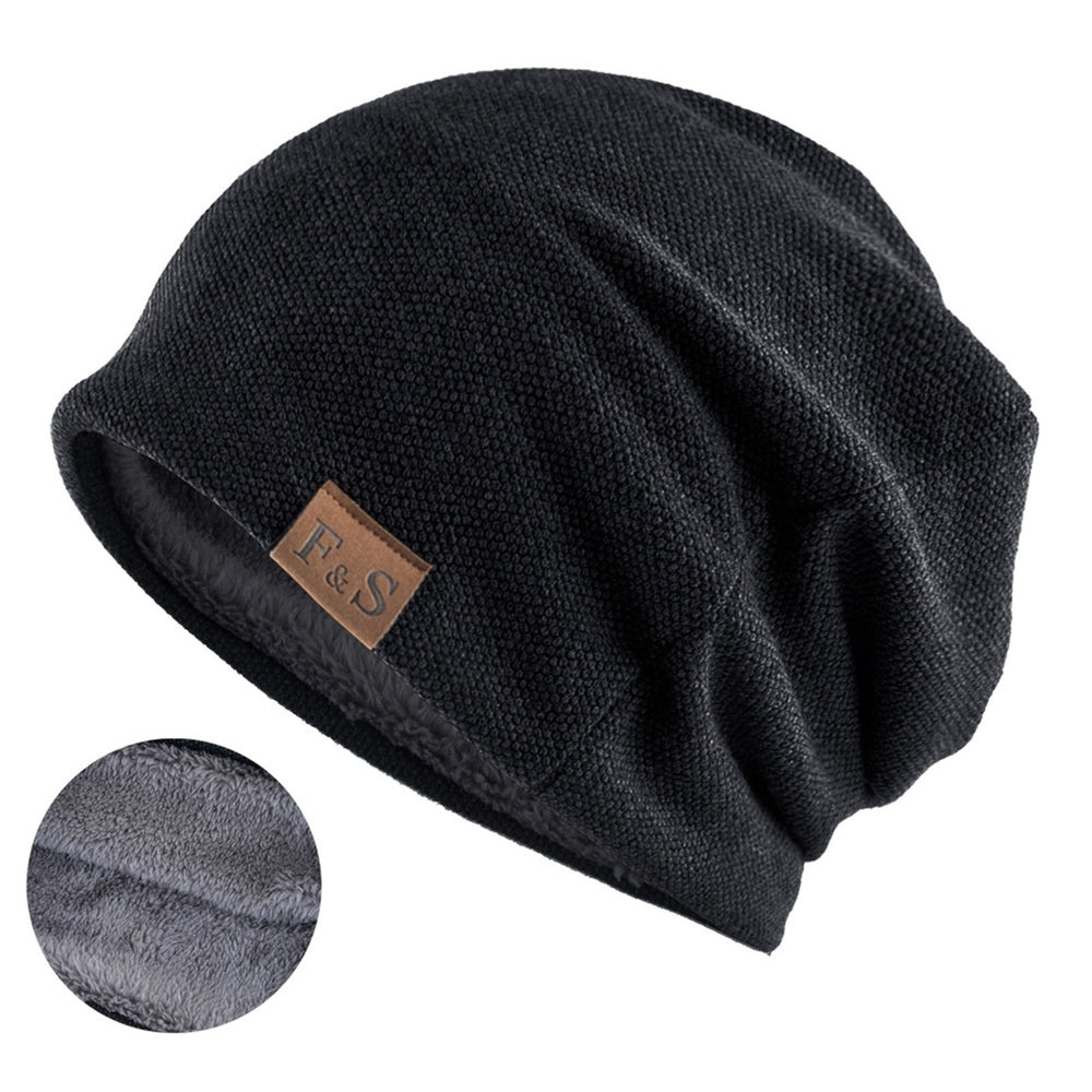 Knitted Hat Plush Lining Casual Hip Hop Super Soft Stretchy Keep Warm Solid Color Women Men Unisex Beanie Cap for Spring Image 2