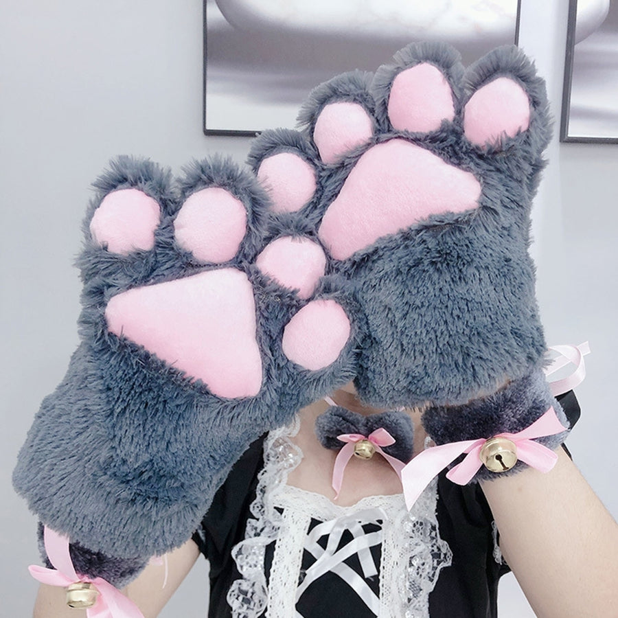 1Pcs Plush Gloves Windproof Cartoon Anti-slip Cute Anime Cosplay Show Accessories Winter Mittens for Cosplay Image 1