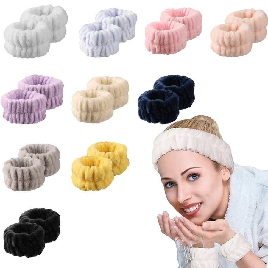 Lady Wristband Solid Color Soft Multifunctional High Elasticity Non-Slip Fix Hair Comfortable Stretchable Lady Hair Band Image 1