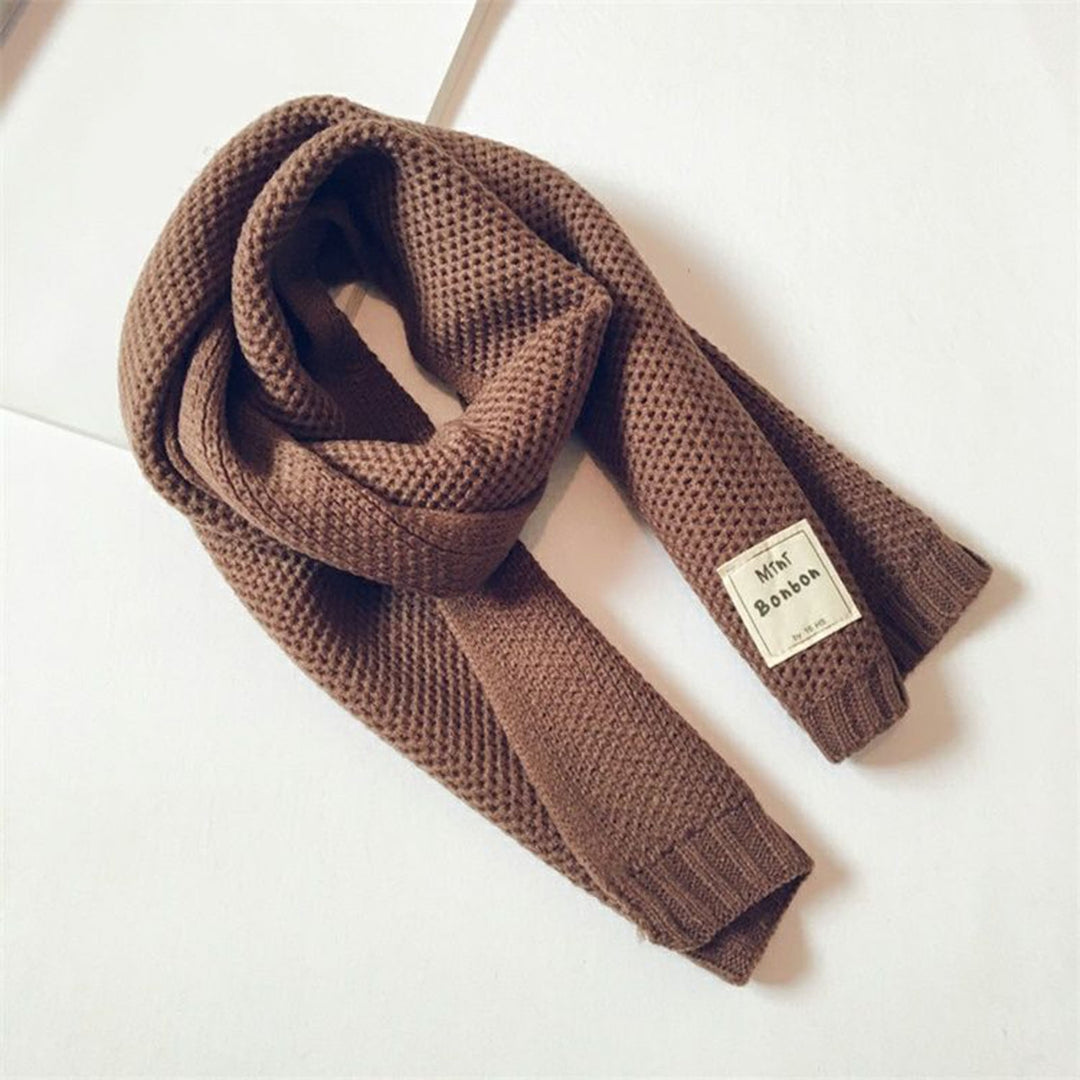 Toddler Scarf Super Soft Solid Color Washable Non-Fading Extra-Long Keep Warm Cotton Thickened Kids Scarf Neck Warmer Image 10
