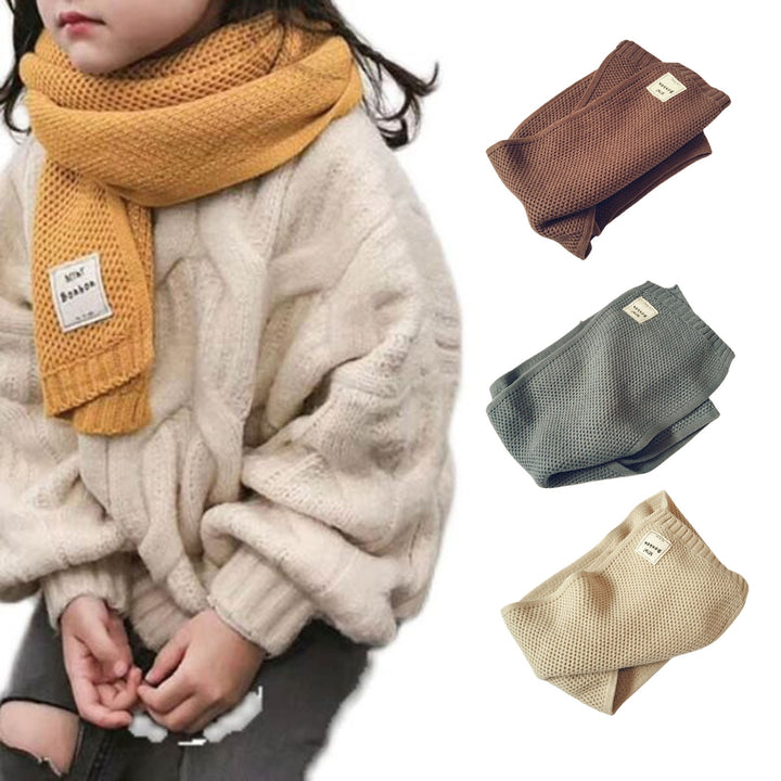 Toddler Scarf Super Soft Solid Color Washable Non-Fading Extra-Long Keep Warm Cotton Thickened Kids Scarf Neck Warmer Image 11