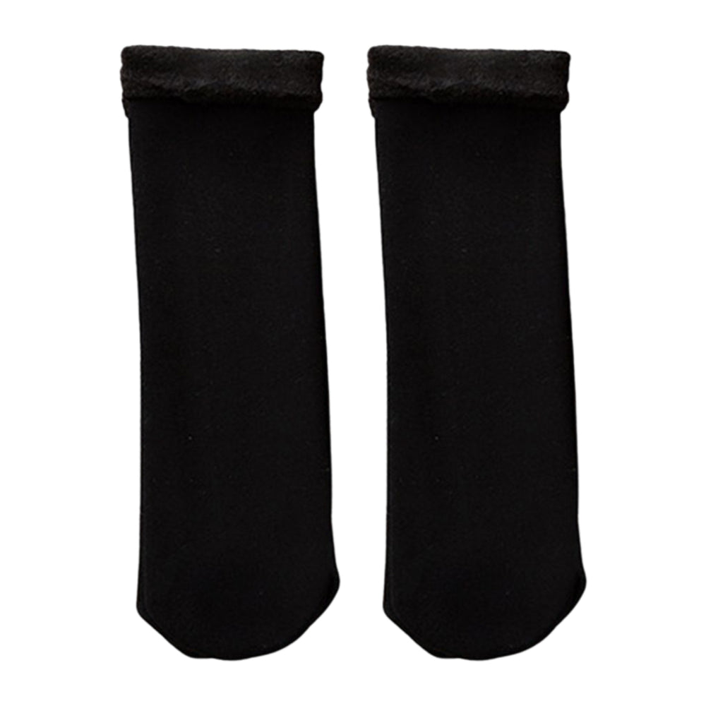 1 Pair Mid Tube Socks Soft Fleece Medium Tube Solid Color High Elasticity Keep Warm Thicken Casual Unisex Floor Socks Image 2