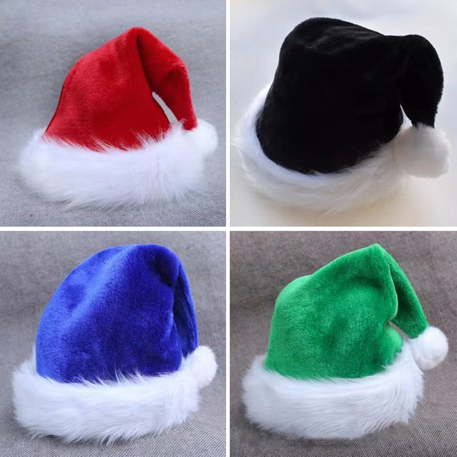 Xmas Adult Hat Stretchy Friendly to Skin Wear Resistant Windproof No Brim Keep Warm Fabric Christmas Party Hat Adult Cap Image 1