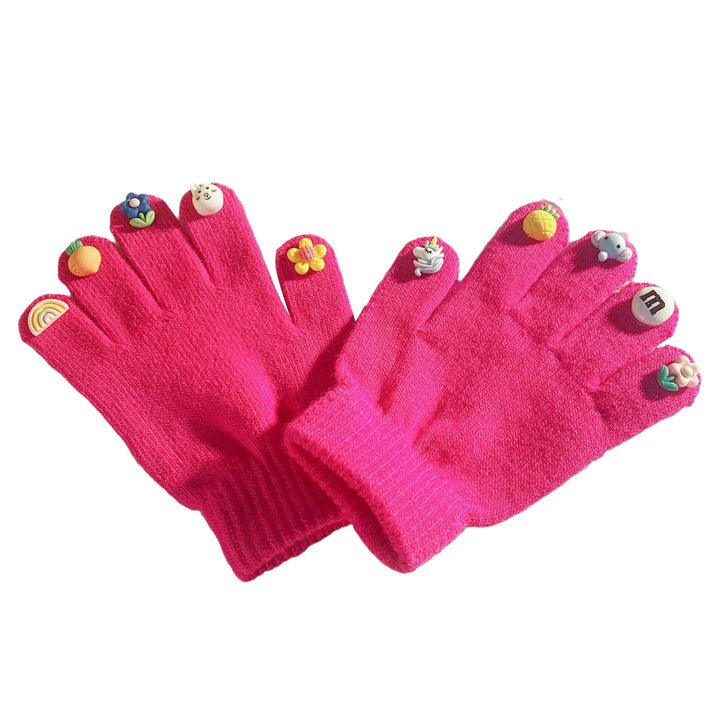 1 Pair Kids Gloves Cartoon Fingertip Washable Coldproof Winter Thick Knit Boys Children Full Finger Warm Gloves for Cold Image 8