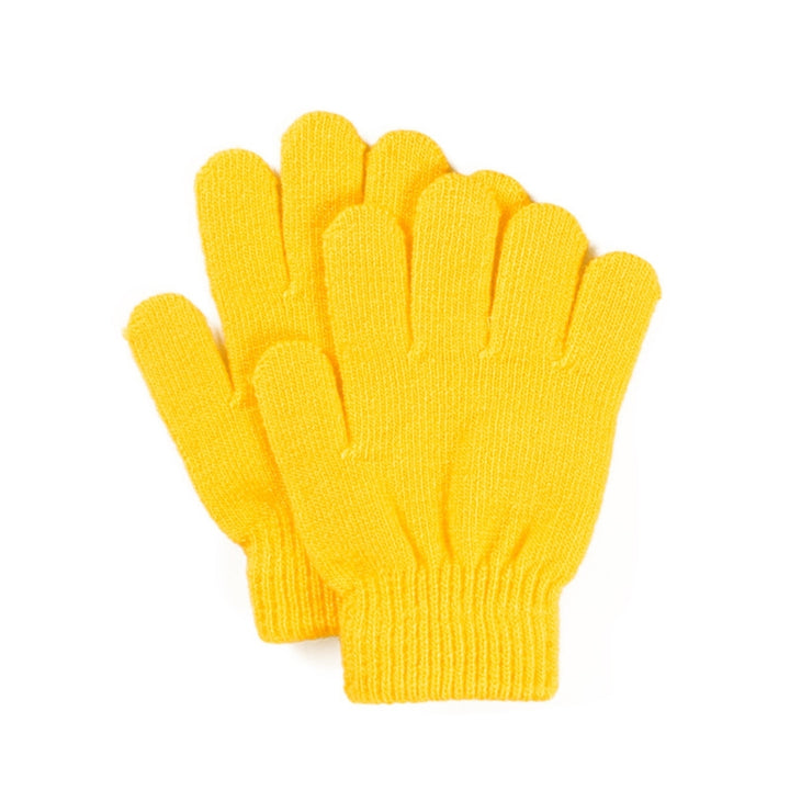 1 Pair Children Gloves Full Fingers Washable Comfortable to Wear Elastic Windproof Acrylic Thermal Mittens for Outdoor Image 4