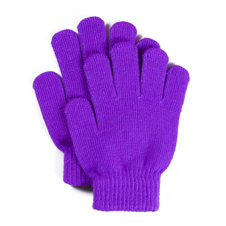 1 Pair Children Gloves Full Fingers Washable Comfortable to Wear Elastic Windproof Acrylic Thermal Mittens for Outdoor Image 6