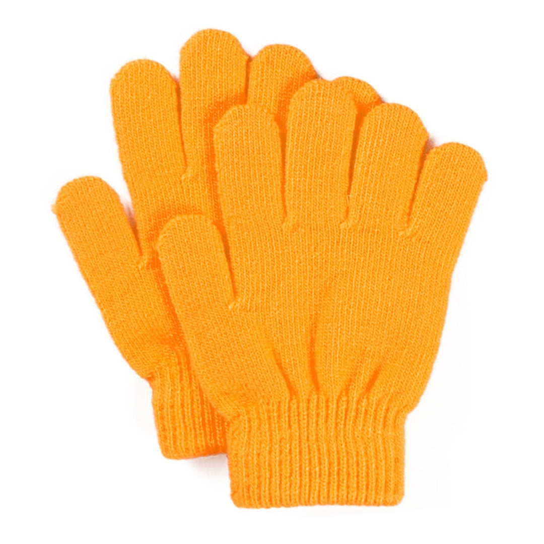 1 Pair Children Gloves Full Fingers Washable Comfortable to Wear Elastic Windproof Acrylic Thermal Mittens for Outdoor Image 8