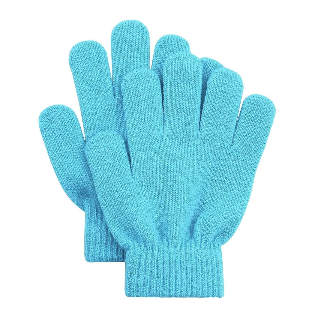 1 Pair Children Gloves Full Fingers Washable Comfortable to Wear Elastic Windproof Acrylic Thermal Mittens for Outdoor Image 11