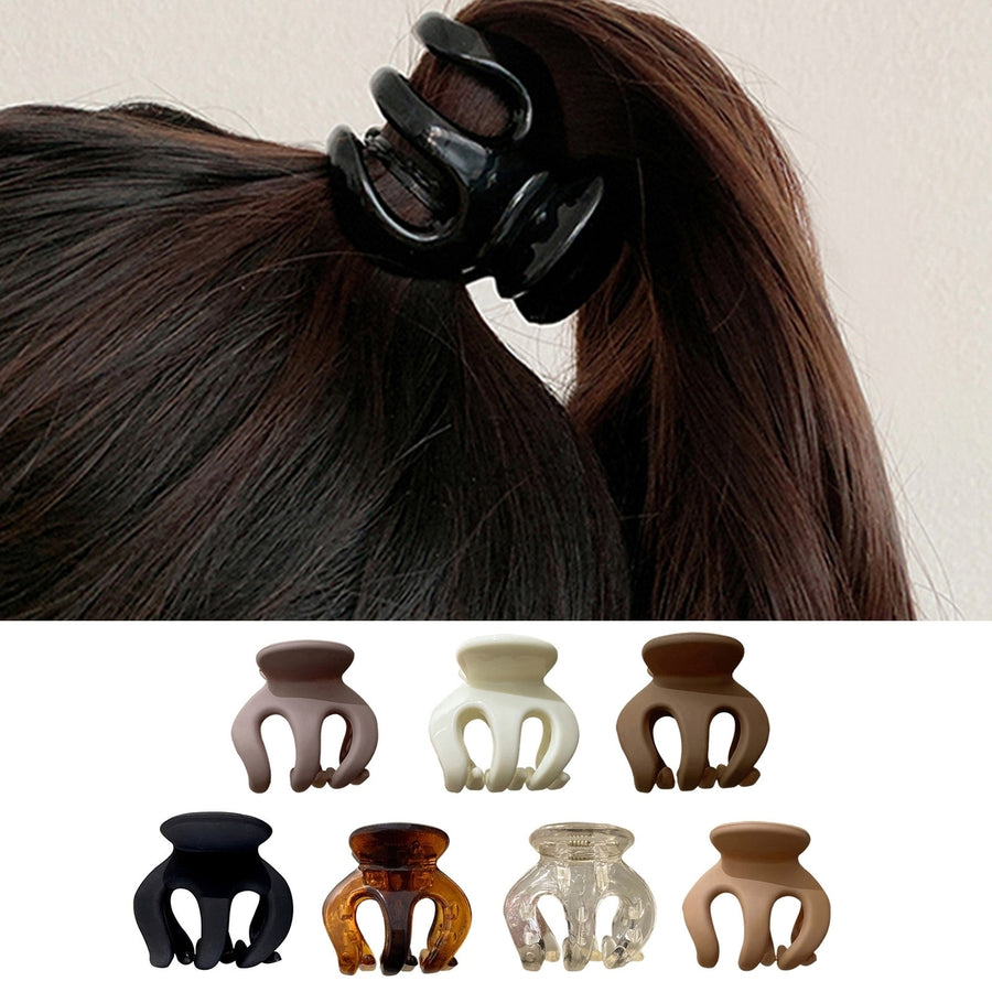 Non-slip Crossing Teeth Strong Claws Geometry Shape Hair Claw Women Solid Color Matte Snap Ponytail Hair Clamp Image 1