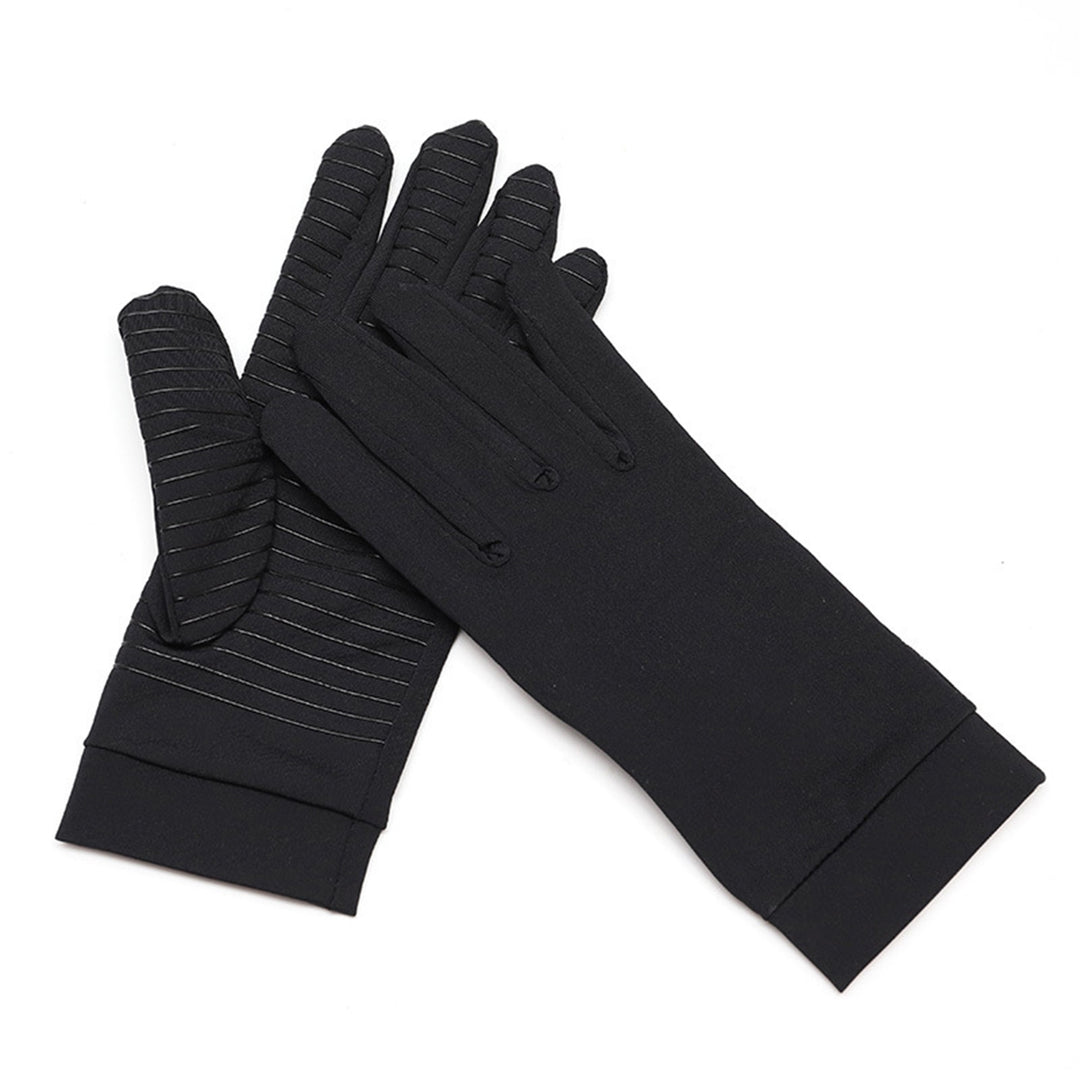 1 Pair Unisex Fitness Gloves Touch Screen Full Fingers Copper Fiber Solid Color Anti Skid Moisture-wicking Gloves for Image 6