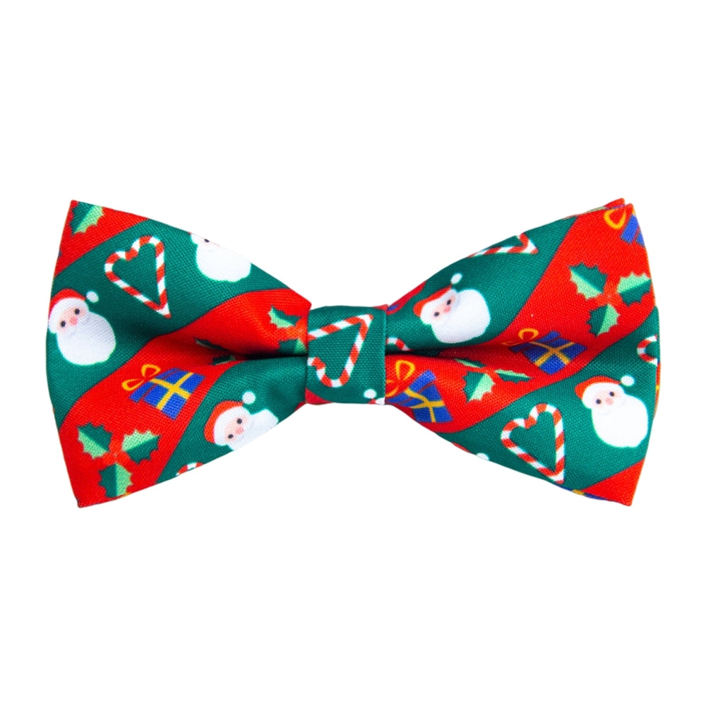 Bow Knot Pre-tied Jacquard Christmas Print Easy to Wear Create Atmosphere Decorate Unisex Cartoon Christmas Bow Knot for Image 2