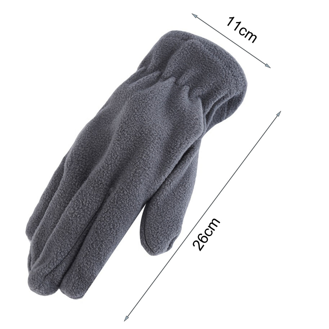 1 Pair Winter Gloves Unisex All Fingers Fleece Solid Color Washable Keep Warm Elastic Wrist Camping Ridding Gloves for Image 8