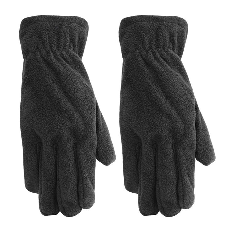 1 Pair Winter Gloves Unisex All Fingers Fleece Solid Color Washable Keep Warm Elastic Wrist Camping Ridding Gloves for Image 12