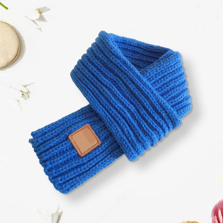 Autumn Winter Kids Scarf Solid Color Stretch Thick Boys Girls Scarf Coldproof Women Knitted Scarf for Outdoor Image 12
